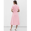 image:imageANRABESS Women Summer Short Sleeve Midi Dress Striped amp Gingham Casual ALine Button Collar Shirt Dress Beach amp VacationPink White Plaid