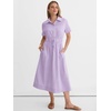 image:imageANRABESS Women Summer Short Sleeve Midi Dress Striped amp Gingham Casual ALine Button Collar Shirt Dress Beach amp VacationPurple White Stripe