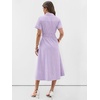 image:imageANRABESS Women Summer Short Sleeve Midi Dress Striped amp Gingham Casual ALine Button Collar Shirt Dress Beach amp VacationPurple White Stripe