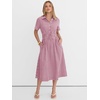image:imageANRABESS Women Summer Short Sleeve Midi Dress Striped amp Gingham Casual ALine Button Collar Shirt Dress Beach amp VacationRed White Plaid