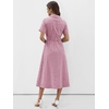 image:imageANRABESS Women Summer Short Sleeve Midi Dress Striped amp Gingham Casual ALine Button Collar Shirt Dress Beach amp VacationRed White Plaid