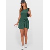 image:imageANRABESS Women Summer Sleeveless Bodycon Tie Waist Romper Skort Mini Tennis Athletic Dress Built Shorts Casual Vacation DressDark Green