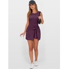 image:imageANRABESS Women Summer Sleeveless Bodycon Tie Waist Romper Skort Mini Tennis Athletic Dress Built Shorts Casual Vacation DressDark Purple