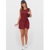 image:imageANRABESS Women Summer Sleeveless Bodycon Tie Waist Romper Skort Mini Tennis Athletic Dress Built Shorts Casual Vacation DressDeep Red