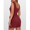 image:imageANRABESS Women Summer Sleeveless Bodycon Tie Waist Romper Skort Mini Tennis Athletic Dress Built Shorts Casual Vacation DressDeep Red