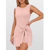 image:imageANRABESS Women Summer Sleeveless Bodycon Tie Waist Romper Skort Mini Tennis Athletic Dress Built Shorts Casual Vacation DressLight Pink