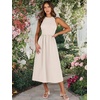 image:imageANRABESS Womens 2026 Summer Casual Maxi Dress A line Tiered Flowy Sleeveless Crewneck T Shirt Beach Travel Long DressesApricot
