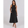 image:imageANRABESS Womens 2026 Summer Casual Maxi Dress A line Tiered Flowy Sleeveless Crewneck T Shirt Beach Travel Long DressesBlack