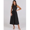 image:imageANRABESS Womens 2026 Summer Casual Maxi Dress A line Tiered Flowy Sleeveless Crewneck T Shirt Beach Travel Long DressesBlack