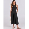 image:imageANRABESS Womens 2026 Summer Casual Maxi Dress A line Tiered Flowy Sleeveless Crewneck T Shirt Beach Travel Long DressesBlack