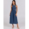 image:imageANRABESS Womens 2026 Summer Casual Maxi Dress A line Tiered Flowy Sleeveless Crewneck T Shirt Beach Travel Long DressesBlue