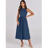 image:imageANRABESS Womens 2026 Summer Casual Maxi Dress A line Tiered Flowy Sleeveless Crewneck T Shirt Beach Travel Long DressesBlue