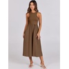 image:imageANRABESS Womens 2026 Summer Casual Maxi Dress A line Tiered Flowy Sleeveless Crewneck T Shirt Beach Travel Long DressesBrown