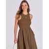 image:imageANRABESS Womens 2026 Summer Casual Maxi Dress A line Tiered Flowy Sleeveless Crewneck T Shirt Beach Travel Long DressesBrown