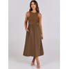 image:imageANRABESS Womens 2026 Summer Casual Maxi Dress A line Tiered Flowy Sleeveless Crewneck T Shirt Beach Travel Long DressesBrown