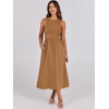 image:imageANRABESS Womens 2026 Summer Casual Maxi Dress A line Tiered Flowy Sleeveless Crewneck T Shirt Beach Travel Long DressesCaramel