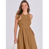 image:imageANRABESS Womens 2026 Summer Casual Maxi Dress A line Tiered Flowy Sleeveless Crewneck T Shirt Beach Travel Long DressesCaramel
