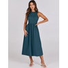 image:imageANRABESS Womens 2026 Summer Casual Maxi Dress A line Tiered Flowy Sleeveless Crewneck T Shirt Beach Travel Long DressesCyan