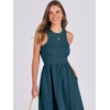 image:imageANRABESS Womens 2026 Summer Casual Maxi Dress A line Tiered Flowy Sleeveless Crewneck T Shirt Beach Travel Long DressesCyan