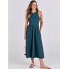 image:imageANRABESS Womens 2026 Summer Casual Maxi Dress A line Tiered Flowy Sleeveless Crewneck T Shirt Beach Travel Long DressesCyan