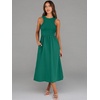 image:imageANRABESS Womens 2026 Summer Casual Maxi Dress A line Tiered Flowy Sleeveless Crewneck T Shirt Beach Travel Long DressesDark Green