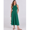 image:imageANRABESS Womens 2026 Summer Casual Maxi Dress A line Tiered Flowy Sleeveless Crewneck T Shirt Beach Travel Long DressesDark Green