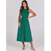 image:imageANRABESS Womens 2026 Summer Casual Maxi Dress A line Tiered Flowy Sleeveless Crewneck T Shirt Beach Travel Long DressesDark Green