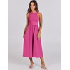 image:imageANRABESS Womens 2026 Summer Casual Maxi Dress A line Tiered Flowy Sleeveless Crewneck T Shirt Beach Travel Long DressesHot Pink