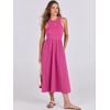 image:imageANRABESS Womens 2026 Summer Casual Maxi Dress A line Tiered Flowy Sleeveless Crewneck T Shirt Beach Travel Long DressesHot Pink