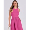 image:imageANRABESS Womens 2026 Summer Casual Maxi Dress A line Tiered Flowy Sleeveless Crewneck T Shirt Beach Travel Long DressesHot Pink