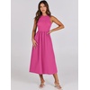 image:imageANRABESS Womens 2026 Summer Casual Maxi Dress A line Tiered Flowy Sleeveless Crewneck T Shirt Beach Travel Long DressesHot Pink