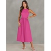 image:imageANRABESS Womens 2026 Summer Casual Maxi Dress A line Tiered Flowy Sleeveless Crewneck T Shirt Beach Travel Long DressesHot Pink