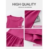 image:imageANRABESS Womens 2026 Summer Casual Maxi Dress A line Tiered Flowy Sleeveless Crewneck T Shirt Beach Travel Long DressesHot Pink