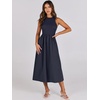 image:imageANRABESS Womens 2026 Summer Casual Maxi Dress A line Tiered Flowy Sleeveless Crewneck T Shirt Beach Travel Long DressesNavy Blue
