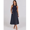 image:imageANRABESS Womens 2026 Summer Casual Maxi Dress A line Tiered Flowy Sleeveless Crewneck T Shirt Beach Travel Long DressesNavy Blue