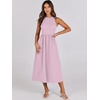 image:imageANRABESS Womens 2026 Summer Casual Maxi Dress A line Tiered Flowy Sleeveless Crewneck T Shirt Beach Travel Long DressesPink