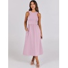 image:imageANRABESS Womens 2026 Summer Casual Maxi Dress A line Tiered Flowy Sleeveless Crewneck T Shirt Beach Travel Long DressesPink