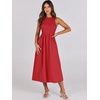 image:imageANRABESS Womens 2026 Summer Casual Maxi Dress A line Tiered Flowy Sleeveless Crewneck T Shirt Beach Travel Long DressesRed