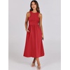 image:imageANRABESS Womens 2026 Summer Casual Maxi Dress A line Tiered Flowy Sleeveless Crewneck T Shirt Beach Travel Long DressesRed