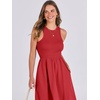 image:imageANRABESS Womens 2026 Summer Casual Maxi Dress A line Tiered Flowy Sleeveless Crewneck T Shirt Beach Travel Long DressesRed