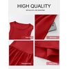 image:imageANRABESS Womens 2026 Summer Casual Maxi Dress A line Tiered Flowy Sleeveless Crewneck T Shirt Beach Travel Long DressesRed
