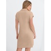 image:imageANRABESS Womens Cap Sleeve Half Zip Dress Casual Soft Summer TShirt Dresses with Pockets for Travel Vacation amp Daily WearAlmond