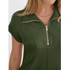 image:imageANRABESS Womens Cap Sleeve Half Zip Dress Casual Soft Summer TShirt Dresses with Pockets for Travel Vacation amp Daily WearArmy Green