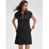image:imageANRABESS Womens Cap Sleeve Half Zip Dress Casual Soft Summer TShirt Dresses with Pockets for Travel Vacation amp Daily WearBlack