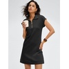 image:imageANRABESS Womens Cap Sleeve Half Zip Dress Casual Soft Summer TShirt Dresses with Pockets for Travel Vacation amp Daily WearBlack