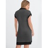 image:imageANRABESS Womens Cap Sleeve Half Zip Dress Casual Soft Summer TShirt Dresses with Pockets for Travel Vacation amp Daily WearBlack White Stripe