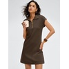 image:imageANRABESS Womens Cap Sleeve Half Zip Dress Casual Soft Summer TShirt Dresses with Pockets for Travel Vacation amp Daily WearBrown