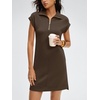 image:imageANRABESS Womens Cap Sleeve Half Zip Dress Casual Soft Summer TShirt Dresses with Pockets for Travel Vacation amp Daily WearBrown