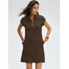 image:imageANRABESS Womens Cap Sleeve Half Zip Dress Casual Soft Summer TShirt Dresses with Pockets for Travel Vacation amp Daily WearBrown