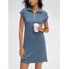 image:imageANRABESS Womens Cap Sleeve Half Zip Dress Casual Soft Summer TShirt Dresses with Pockets for Travel Vacation amp Daily WearGrey Blue